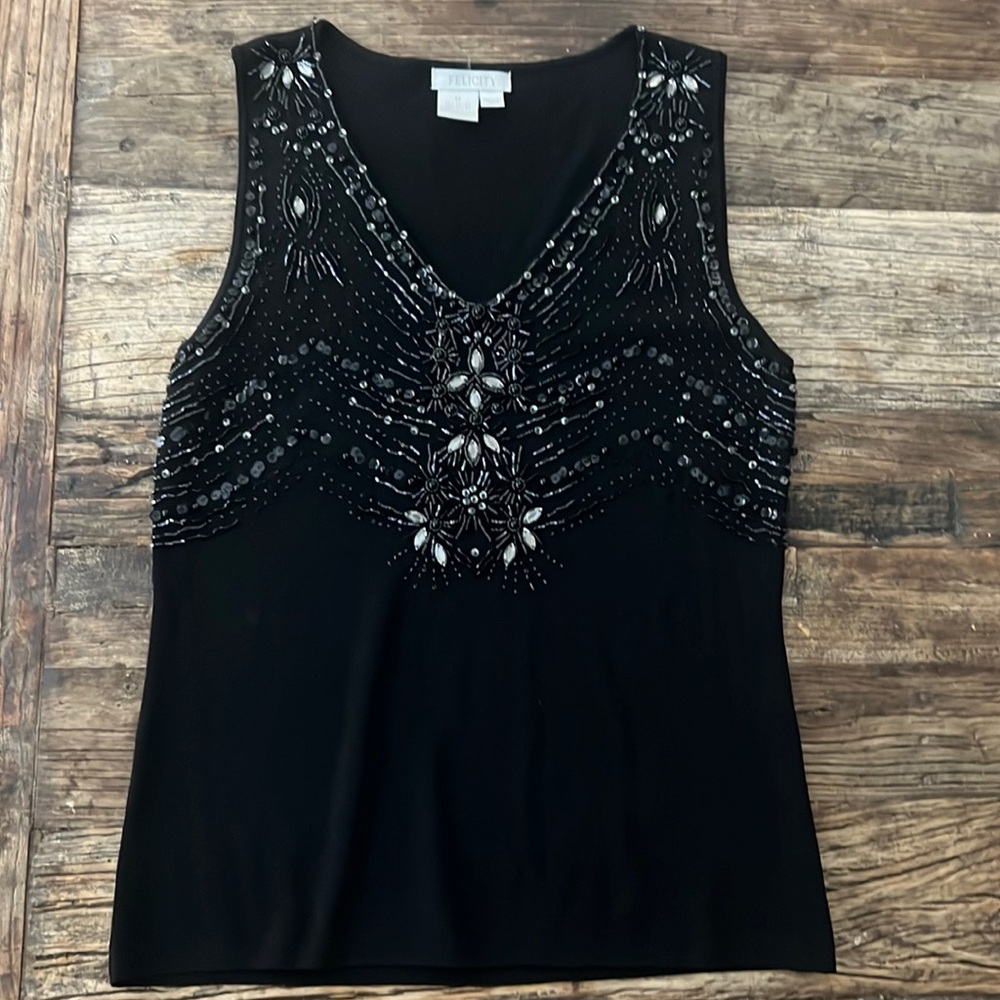 Sequined Beaded Delicate Tank